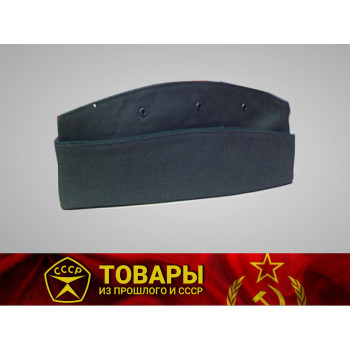 Пилотка оливковый цвет, бирюзовый кант 