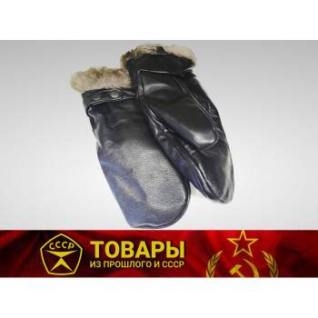 Рукавицы кожаные зимние